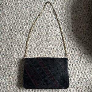 Vintage Snakeskin Lou-Ran Leather Clutch